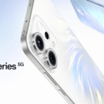 OPPO Reno 14 Series 5G phones in Pearl White and Ice Blue finish with dual-camera module and AI branding