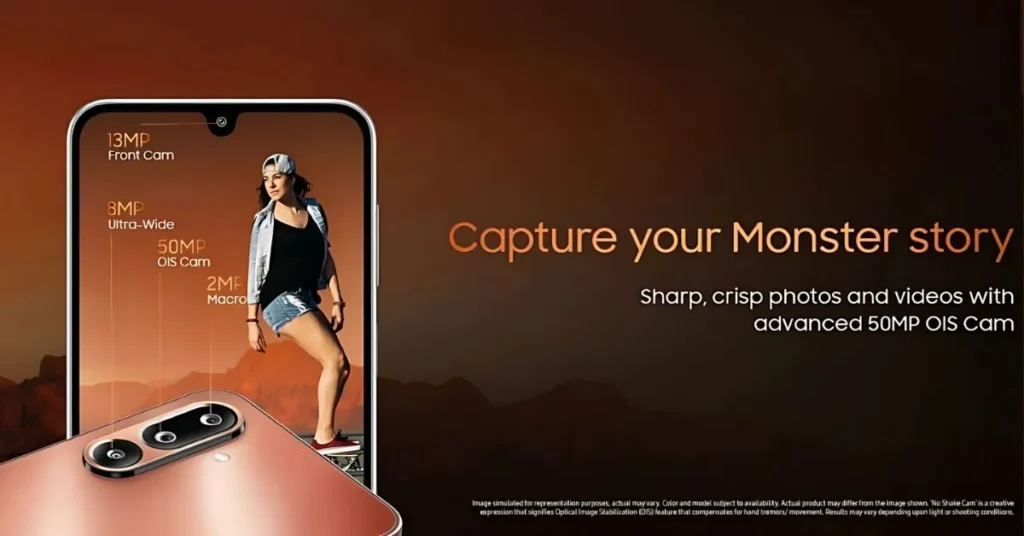 Samsung Galaxy M36 5G camera specs with 50MP OIS, 8MP ultra-wide, and 13MP selfie camera