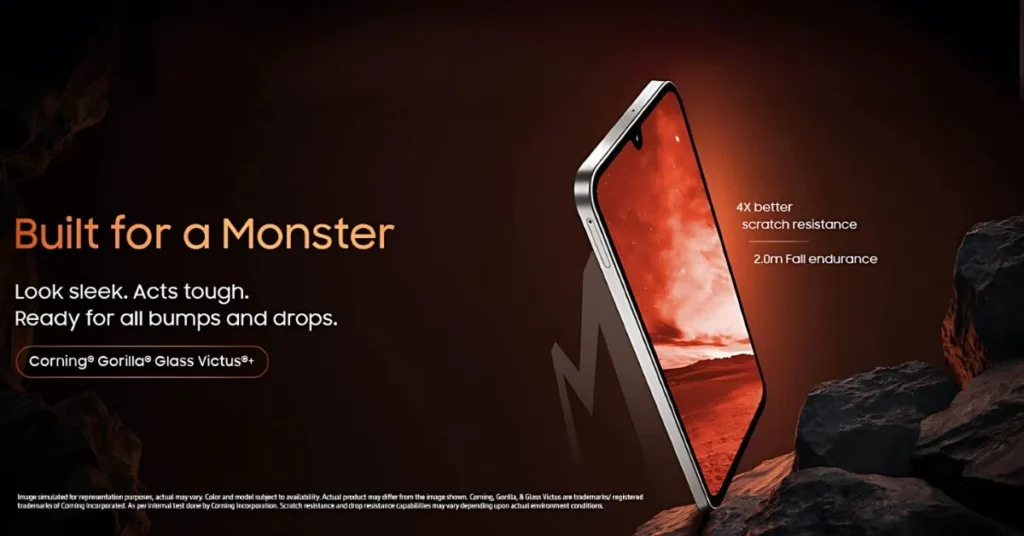 Samsung Galaxy M36 5G display with Gorilla Glass Victus+ for scratch and drop resistance