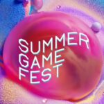 Colorful digital artwork of the Summer Game Fest 2025 logo displayed over a vibrant, abstract background with a mix of neon pink, purple, blue, and pastel textures.
