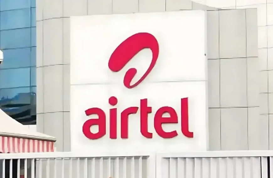 Airtel office building with logo displayed prominently on the facade