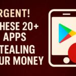 A digital warning graphic shows a smartphone screen with suspicious crypto wallet app icons like SushiSwap and Phantom, marked with red alert symbols against a dark background.