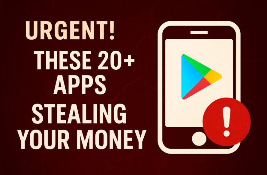 A digital warning graphic shows a smartphone screen with suspicious crypto wallet app icons like SushiSwap and Phantom, marked with red alert symbols against a dark background.
