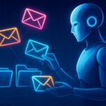 AI assistant managing email inbox using automation, based on Google DeepMind concept.