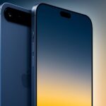 AI-generated concept image of the iPhone 17 Air showcasing a slim design, edge-to-edge display, and dual camera setup in a blue finish.