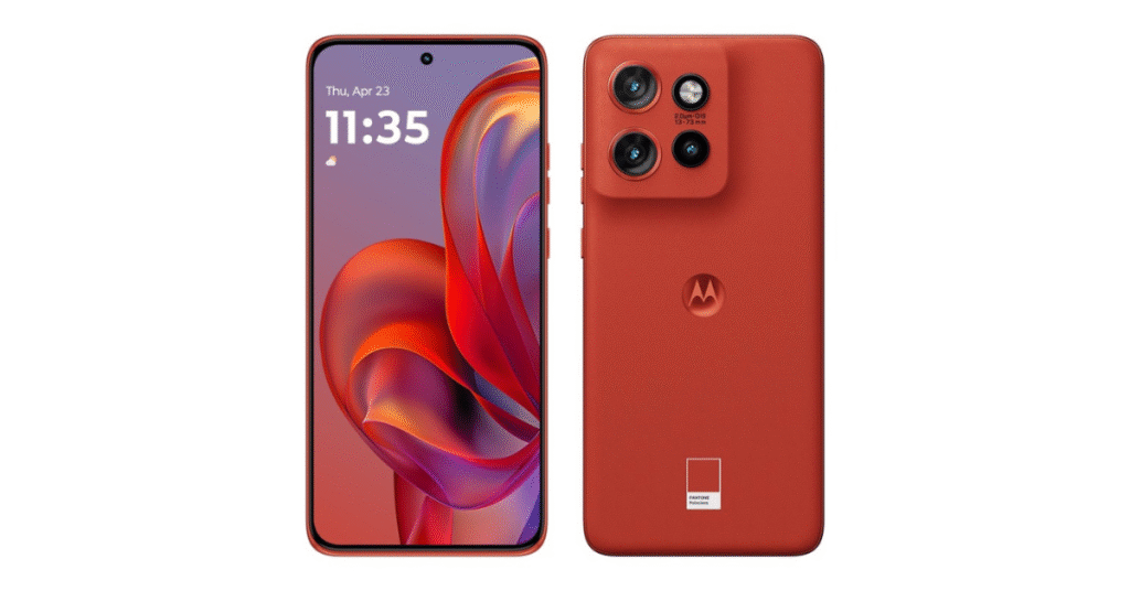 Motorola Edge 50 Neo smartphone front and back view placed on a clean white background