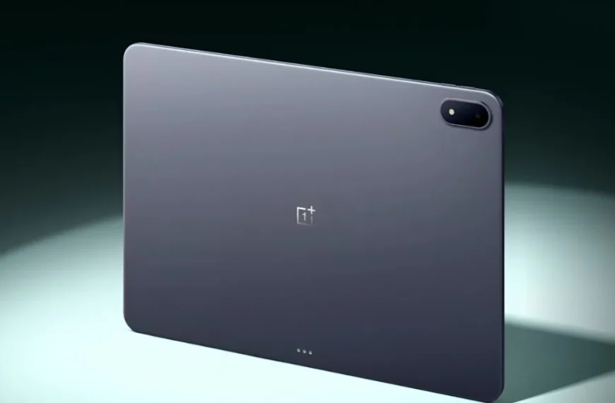 Rear view of OnePlus Pad 3 showcasing its ultra-slim matte metal finish and single rear camera