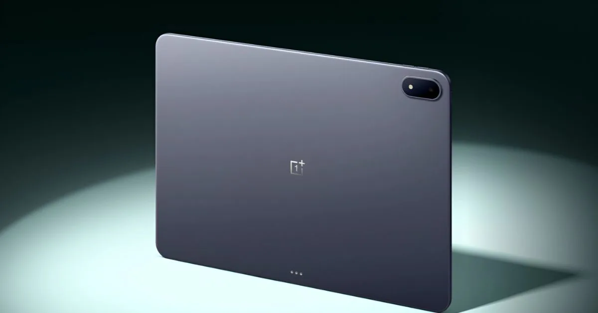 Rear view of OnePlus Pad 3 showcasing its ultra-slim matte metal finish and single rear camera