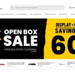 Vijay Sales Open Box Sale 2025 banner showing up to 60% discount on display and last piece items