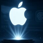 AI-rendered WWDC 2025 illustration featuring iOS 26 and macOS redesign.