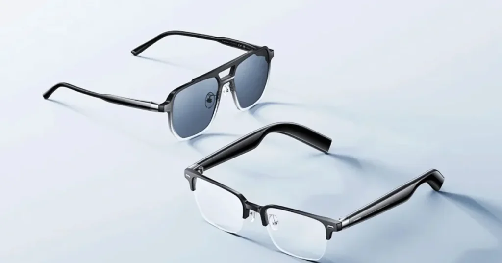 Xiaomi AI Glasses in electrochromic and clear lens variants shown in official product image
