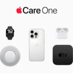 Multiple Apple devices with AppleCare One branding on white background
