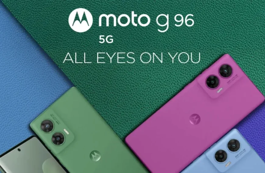 Moto G96 5G in Pantone colours like Greener Pastures and Cattleya Orchid