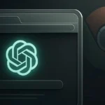 Futuristic web browser with glowing ChatGPT icon replacing Google Chrome interface