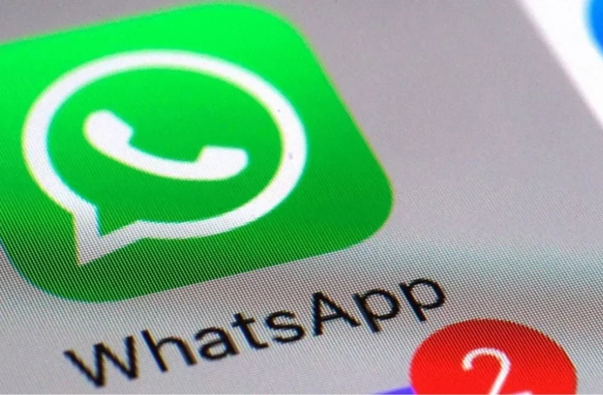 Close-up of the WhatsApp app icon on a smartphone screen